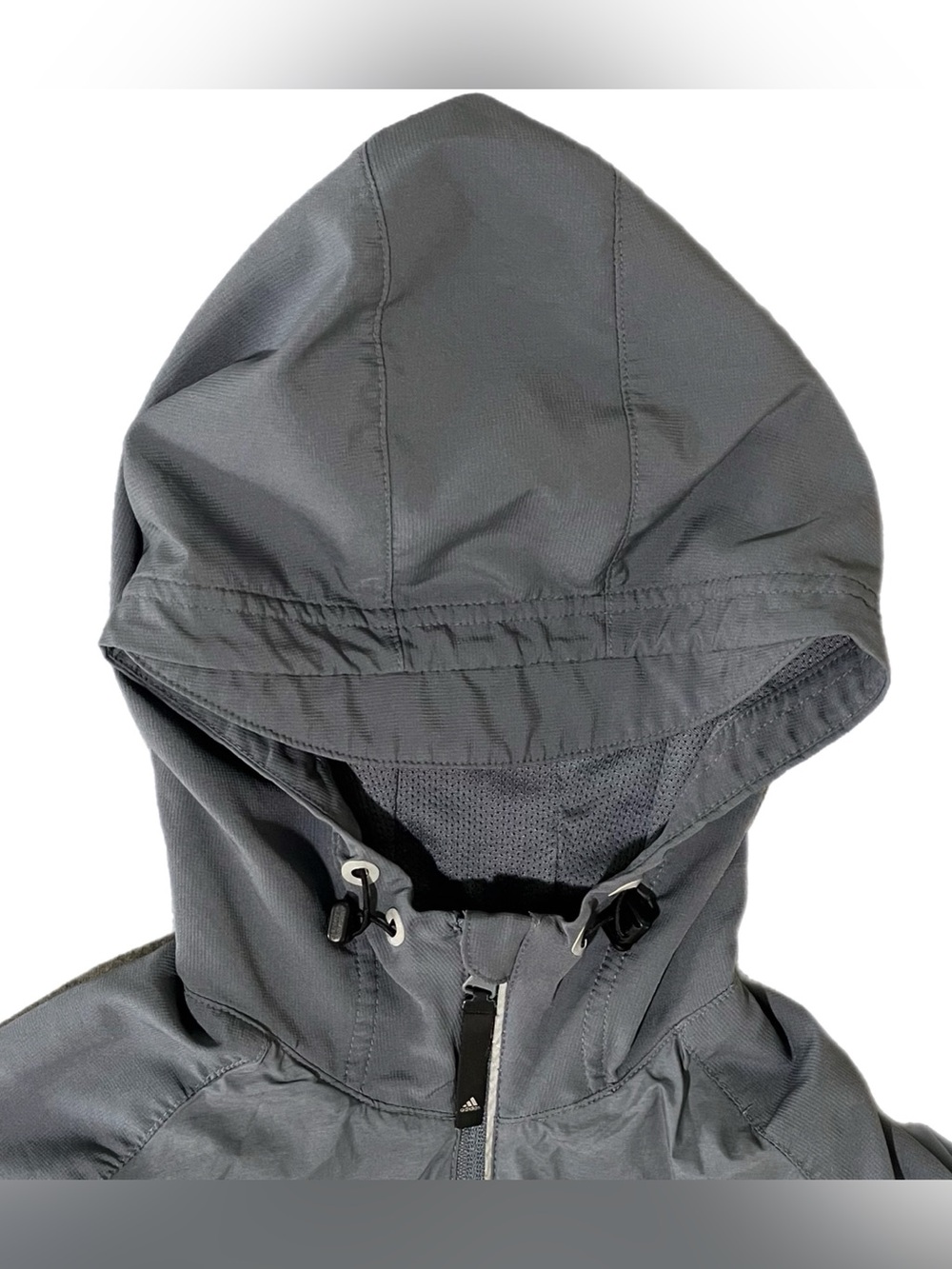 🪨 Adidas Hooded Windbreaker Jacket in Charcoal Gray | Men’s Sz XS - Picture 5 of 14